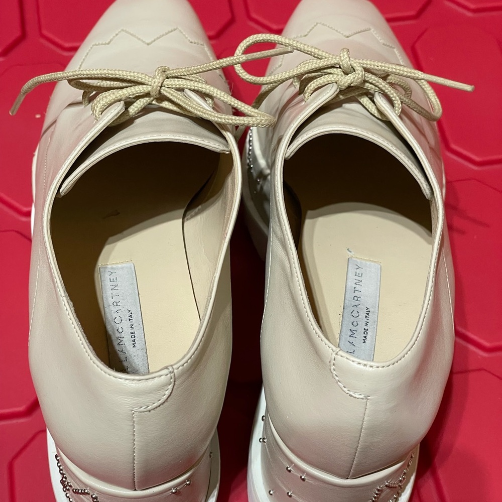 Stella McCartney Elyse Star Platform Derby Beige Vegan Leather Studded Stars 39 - Picture 8 of 10